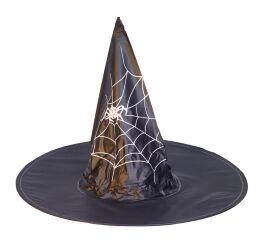 Párty čarodějnický klobouk s pavučinou