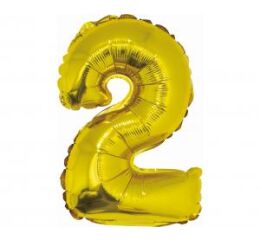 Balónek fóliový 35cm "2" zlatá