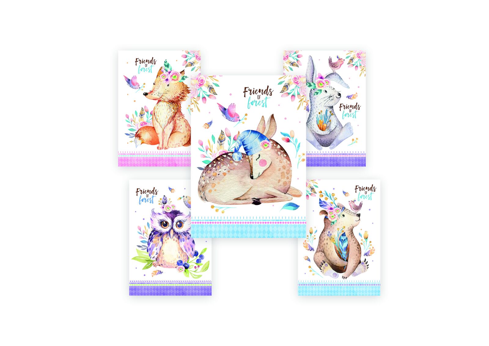 Pohlednice S-447 LUX Zvířata Friends of forest
