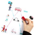 Razítko sada 3 ks auta s houkačkou