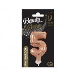 Fóliový balónek do dortu č.5 starorůžový