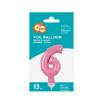 Fóliový balónek do dortu č.6 růžový