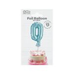 Fóliový balónek do dortu č.0 modrý