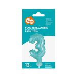 Fóliový balónek do dortu č.3 modrý