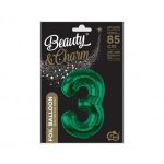 Balónek fóliový BEAUTY&CHARM 85 cm lahvově zelený 