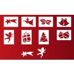 Šablony na umělý sníh 15 x 20 cm 10 motivů