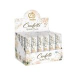 Vystřelovací konfety 15 cm Bílé kolečka