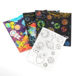 Škrábací obrázek svítící ve tmě + omalovánky Vesmír