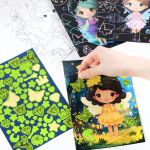 Škrábací obrázek svítící ve tmě + omalovánky