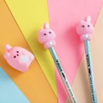 Tužky na blistru 3 ks s figurkou a ořezávátkem - Králíček