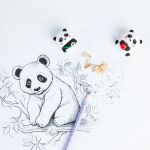 Pryž a ořezávátko na blistru - Panda