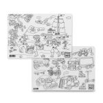 Podložka na kreslení FUNNY MAT - Piráti a auta + pastelky zdarma