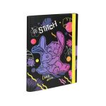 Desky na sešity A5 s širokou gumou - Stitch pastel vzor 2