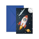 Pozvánky 6 ks Rocket Space