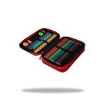 Penál 2 zipy Jumper Gradient Cranberry - vybavený