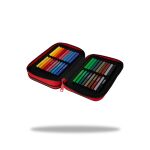 Penál 2 zipy Jumper Gradient Cranberry - vybavený