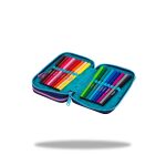 Penál 2 zipy Jumper Stitch blue - vybavený