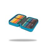 Penál 3 zipy Jumper Fossil - vybavený