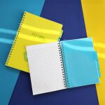 Blok Strigo B5/100l 80g NEON žlutý spirála s rozřaďovačem