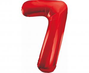 GD balónek fóliový 85cm B&C "7" červená