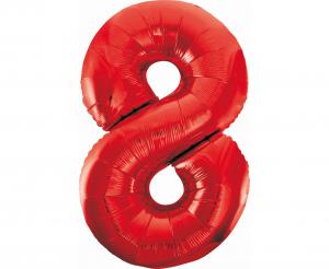 GD balónek fóliový 85cm B&C "8" červená