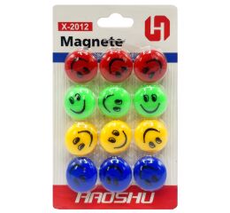 Magnety smajlík barevné 12 ks barevné