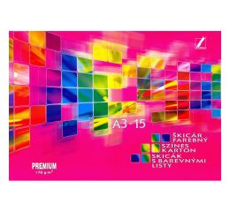 Skicák A3/15l 170g kolor mix Premium Kre