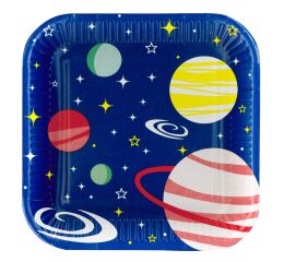 Papírový talíř hranatý Space