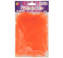Peříčka dekorační 50 ks oranžová