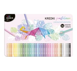Pastelky trojhranné pastelové 36 barev v metal boxu