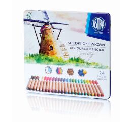 Pastelky z cedrového dřeva ASTRA PRESTIGE 24 barev METAL BOX