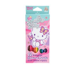 Pastelky trojhranné 12ks Hello Kitty