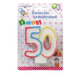 Dortová svíčka č. 50 barevná