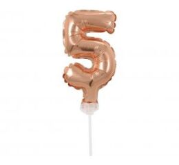 Fóliový balónek do dortu č.5 starorůžový