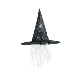 Párty klobouk s vlasy čarodějnický