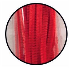 Drátky plyšové 6 mm 30 cm červené 40 ks