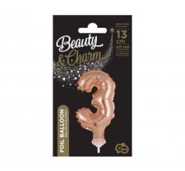 Fóliový balónek do dortu č.3 starorůžový