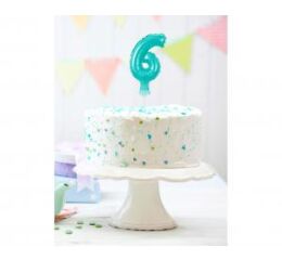 Fóliový balónek do dortu č.6 modrý