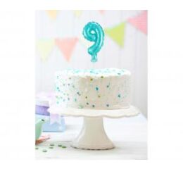 Fóliový balónek do dortu č.9 modrý