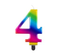 Dortová svíčka č. 4 duhová