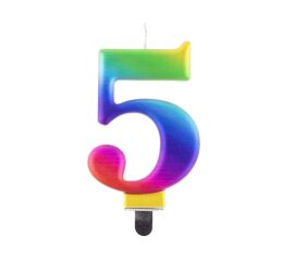 Dortová svíčka č. 5 duhová