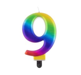 Dortová svíčka č. 9 duhová