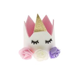 Párty korunka filcová unicorn růžová