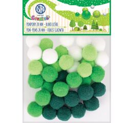 Bambule 20 mm zelené odstíny