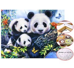 Plátno 30 x 40 cm maluj podle čísel - Pandy