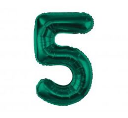 Balónek fóliový BEAUTY&CHARM 85 cm lahvově zelený "5"