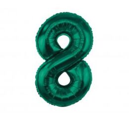 Balónek fóliový BEAUTY&CHARM 85 cm lahvově zelený "8"