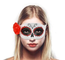 Párty maska - škraboška benátská s růží