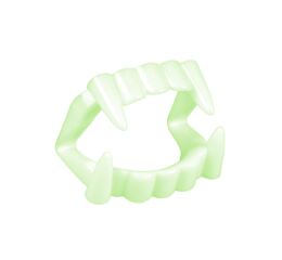 Zuby upíra na blistru fluorescenční