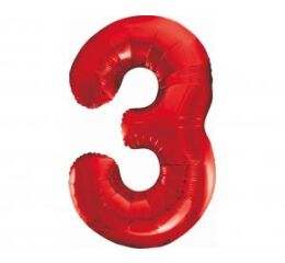 Balónek fóliový BEAUTY&CHARM 85 cm červený  "3"